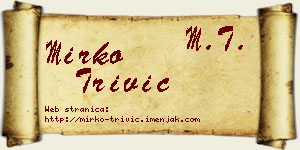 Mirko Trivić vizit kartica